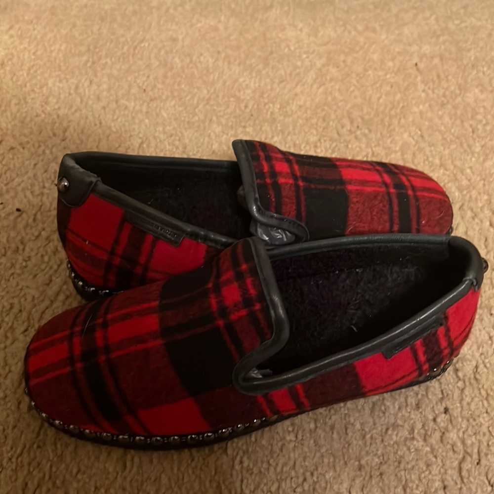 Chelsea and Violet Shoes Womens 6 Buffalo Plaid Loafers Slip on Flats